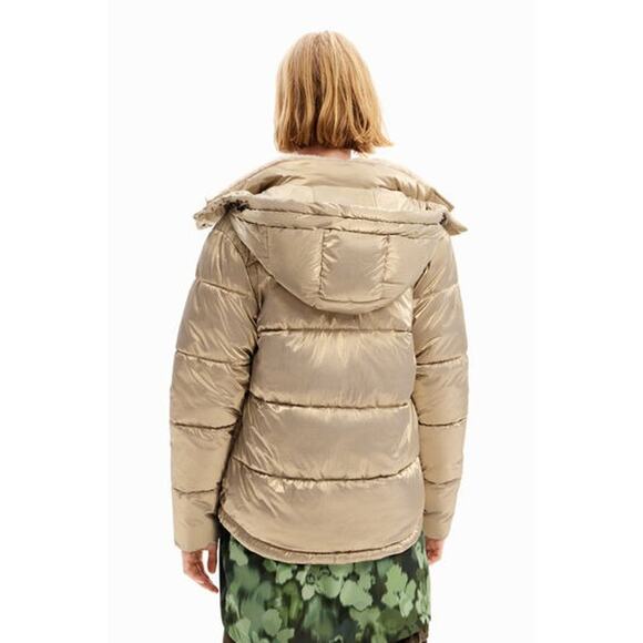 Desigual Padded Komoderi Qualitied Puffer Jacket Khaki Size 44 /US 10 NWT - Picture 4 of 13